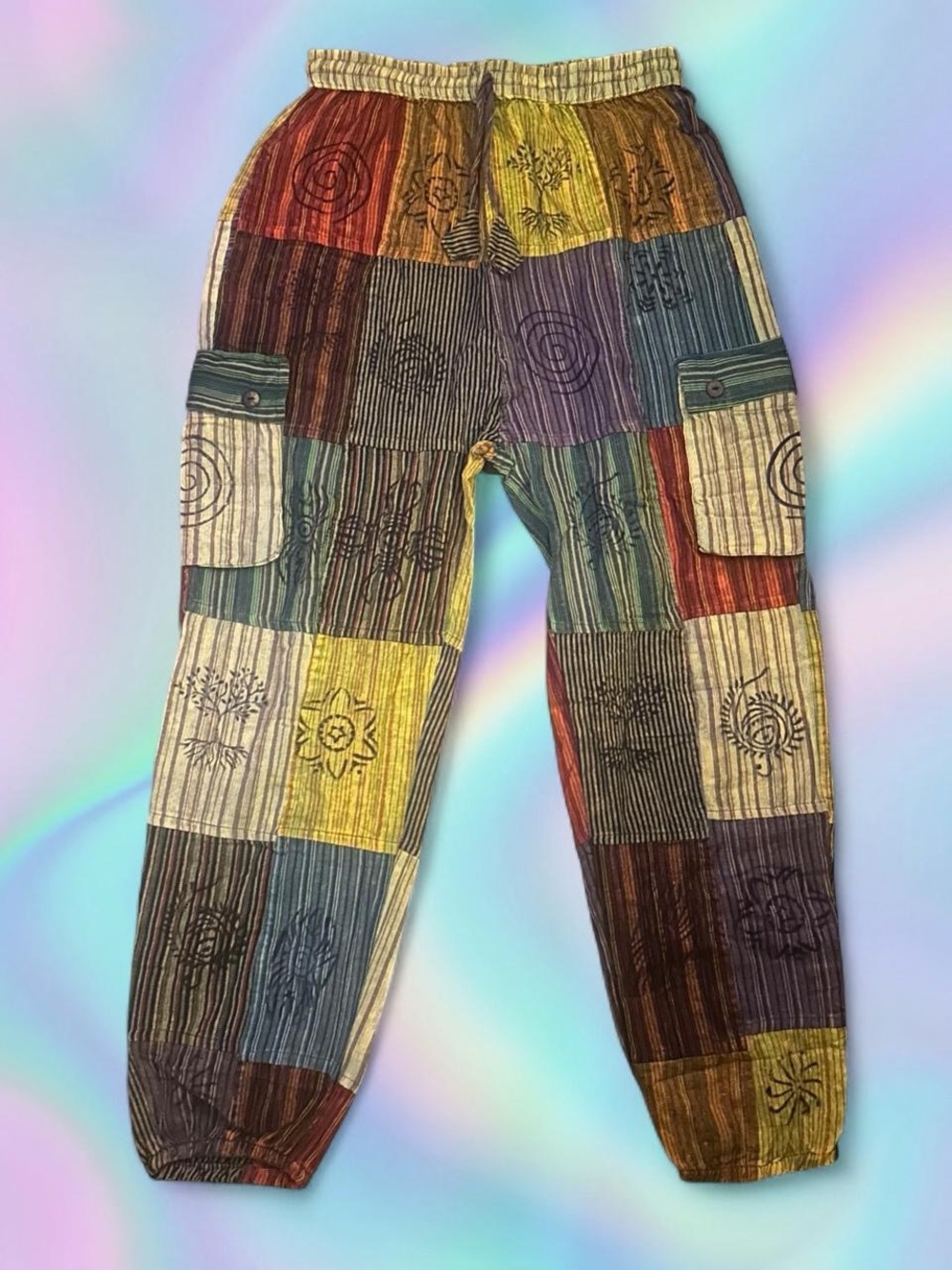 Rising International Patchwork Multi-Color Cargo Pants